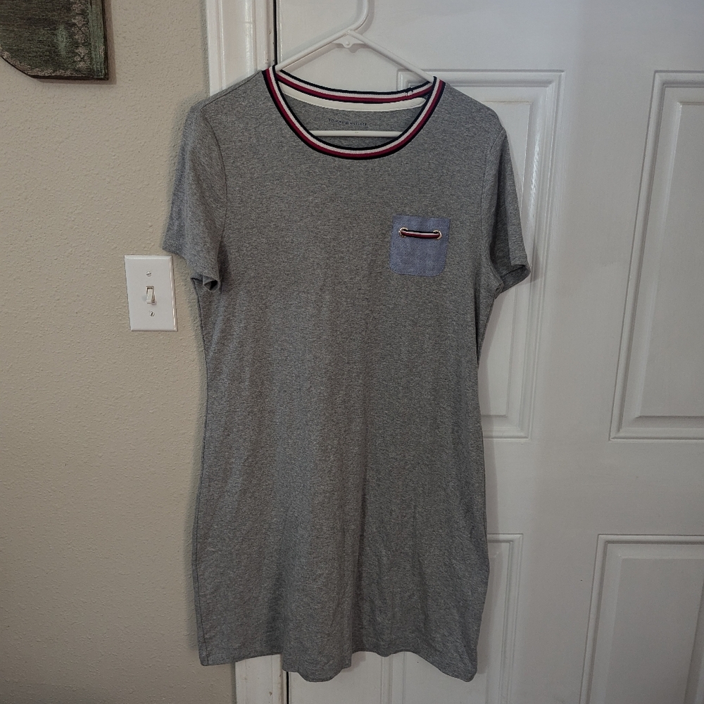 Women's Tommy Hilfiger Short Sleeve Gray Dress SZ Large NEW!